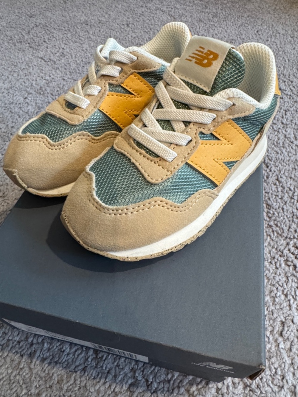 New Balance Kids' Tan, Green and Yellow 237-Style Sneakers - 8C